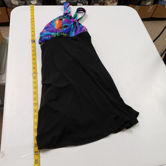 Great Lengths Womens One Piece Swimsuit Size 20 Black 90S Style Beachy Vacation - Picture 9 of 11